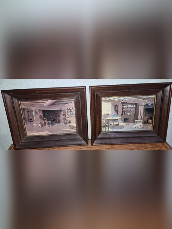 donald art co Other - 2 Vintage 1958 lithographic reproductions of colonial home interiors